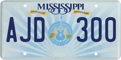 MS license plate AJD300