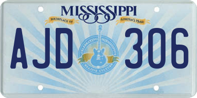 MS license plate AJD306
