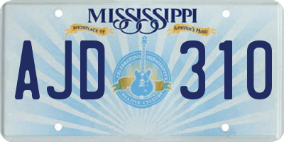 MS license plate AJD310