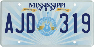 MS license plate AJD319