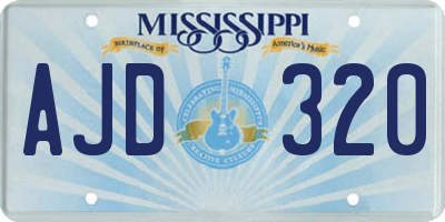 MS license plate AJD320