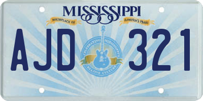 MS license plate AJD321