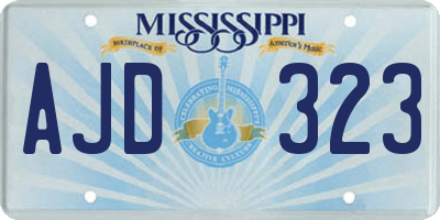 MS license plate AJD323
