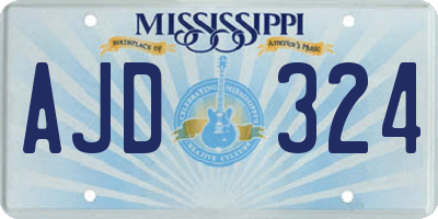 MS license plate AJD324