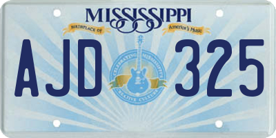 MS license plate AJD325