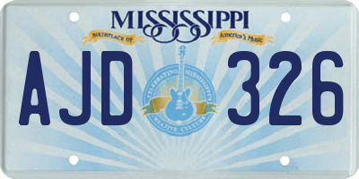 MS license plate AJD326