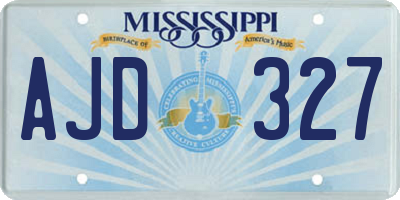 MS license plate AJD327
