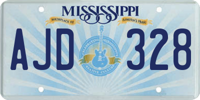 MS license plate AJD328