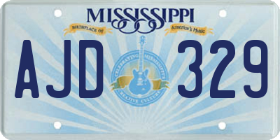 MS license plate AJD329