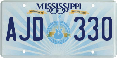 MS license plate AJD330