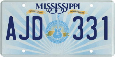 MS license plate AJD331