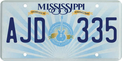 MS license plate AJD335
