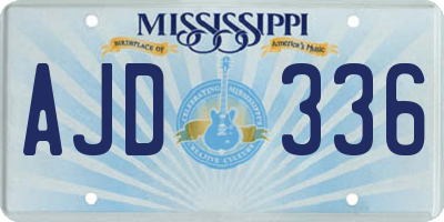 MS license plate AJD336
