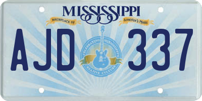 MS license plate AJD337