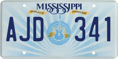 MS license plate AJD341