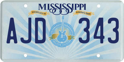 MS license plate AJD343