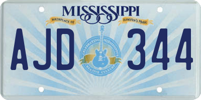 MS license plate AJD344