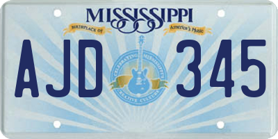 MS license plate AJD345