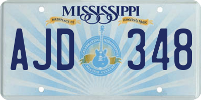 MS license plate AJD348