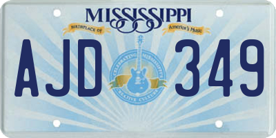 MS license plate AJD349
