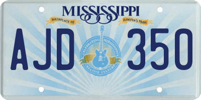 MS license plate AJD350
