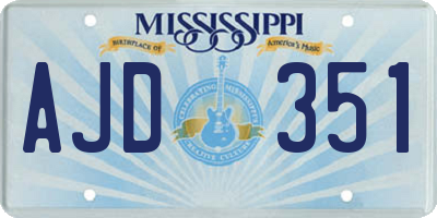 MS license plate AJD351