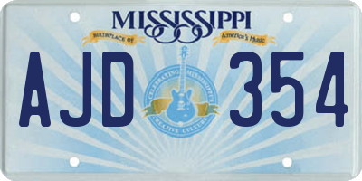 MS license plate AJD354