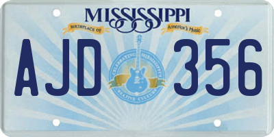MS license plate AJD356