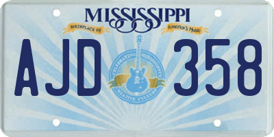 MS license plate AJD358