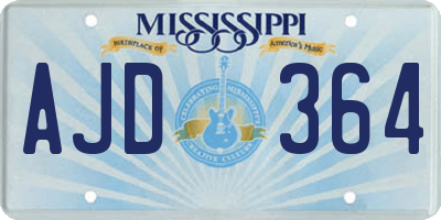 MS license plate AJD364