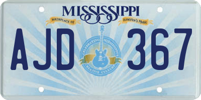 MS license plate AJD367