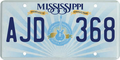 MS license plate AJD368