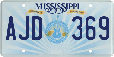 MS license plate AJD369