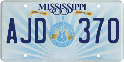 MS license plate AJD370