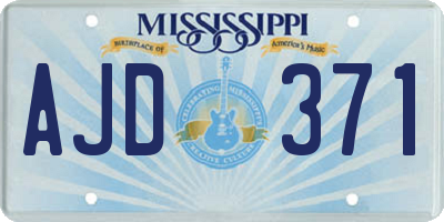 MS license plate AJD371