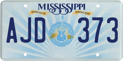 MS license plate AJD373
