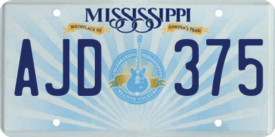 MS license plate AJD375
