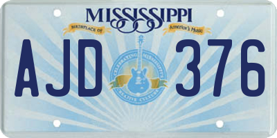 MS license plate AJD376
