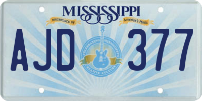 MS license plate AJD377