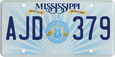 MS license plate AJD379