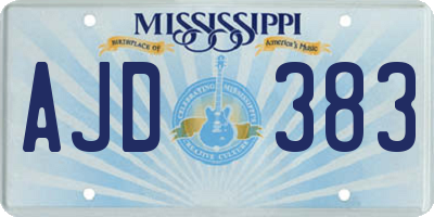 MS license plate AJD383