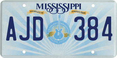 MS license plate AJD384
