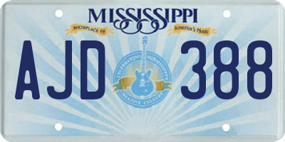 MS license plate AJD388
