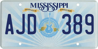 MS license plate AJD389