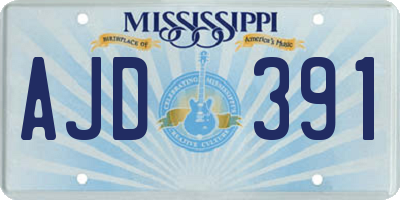 MS license plate AJD391