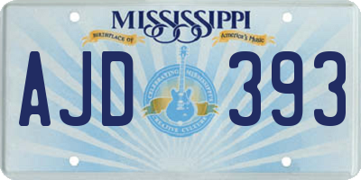 MS license plate AJD393