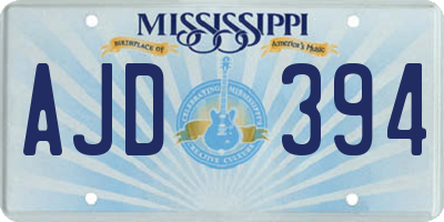 MS license plate AJD394
