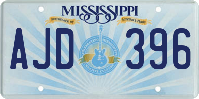 MS license plate AJD396