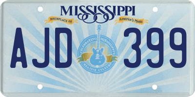 MS license plate AJD399