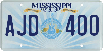 MS license plate AJD400
